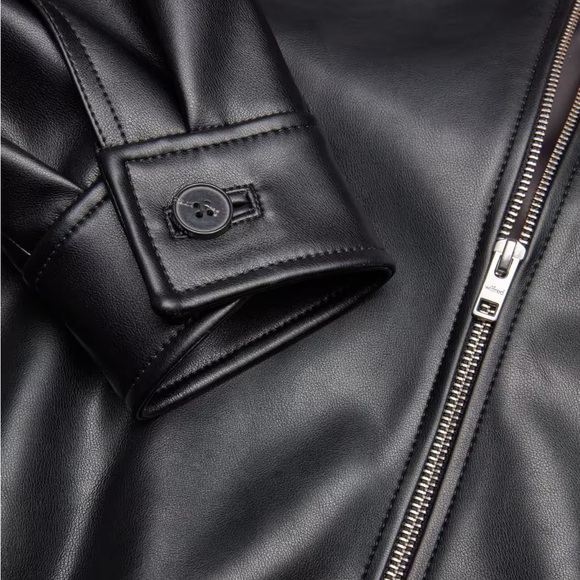 ARITZIA Wilfred Vegan Leather Oversized Bomber Jacket - Picture 16 of 16